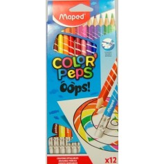 Színes ceruza 12db-os MAPED 3 szög color peps oops radírozható