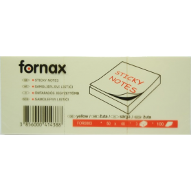 FORNAX 40x50 öntapadós sárga jegyzet