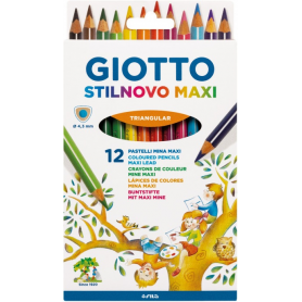 Színes ceruza 12db-os GIOTTO 3szög Stilnovo Maxi vastag. 4,3mm ceruzabél