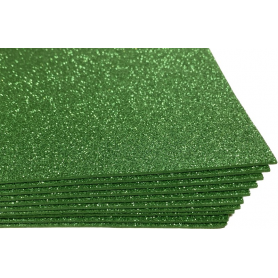 Dekorgumi glitteres sötétzöld 10db/csomag